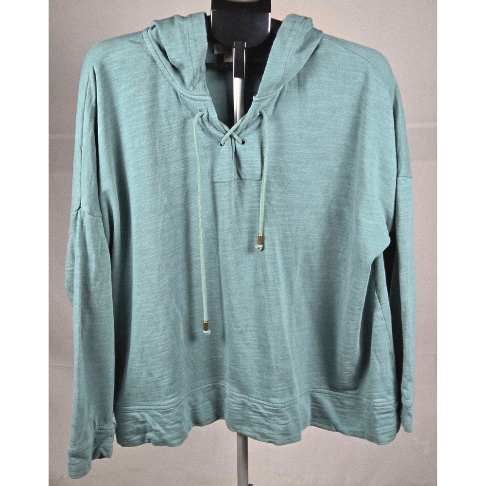 J. Jill Women's XL 100% Cotton Hooded Pullover Sweatshirt Elevated Basic